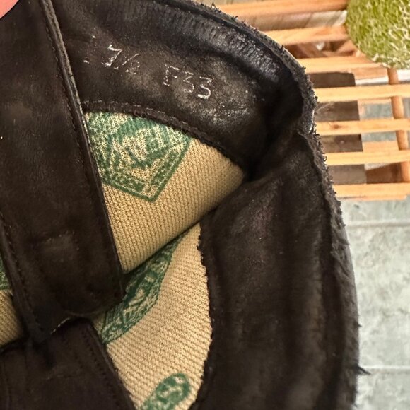 Vintage Black Suede Western Cowboy Boots With bird Detailing & Stacked Heels 7.5 - Picture 3 of 5